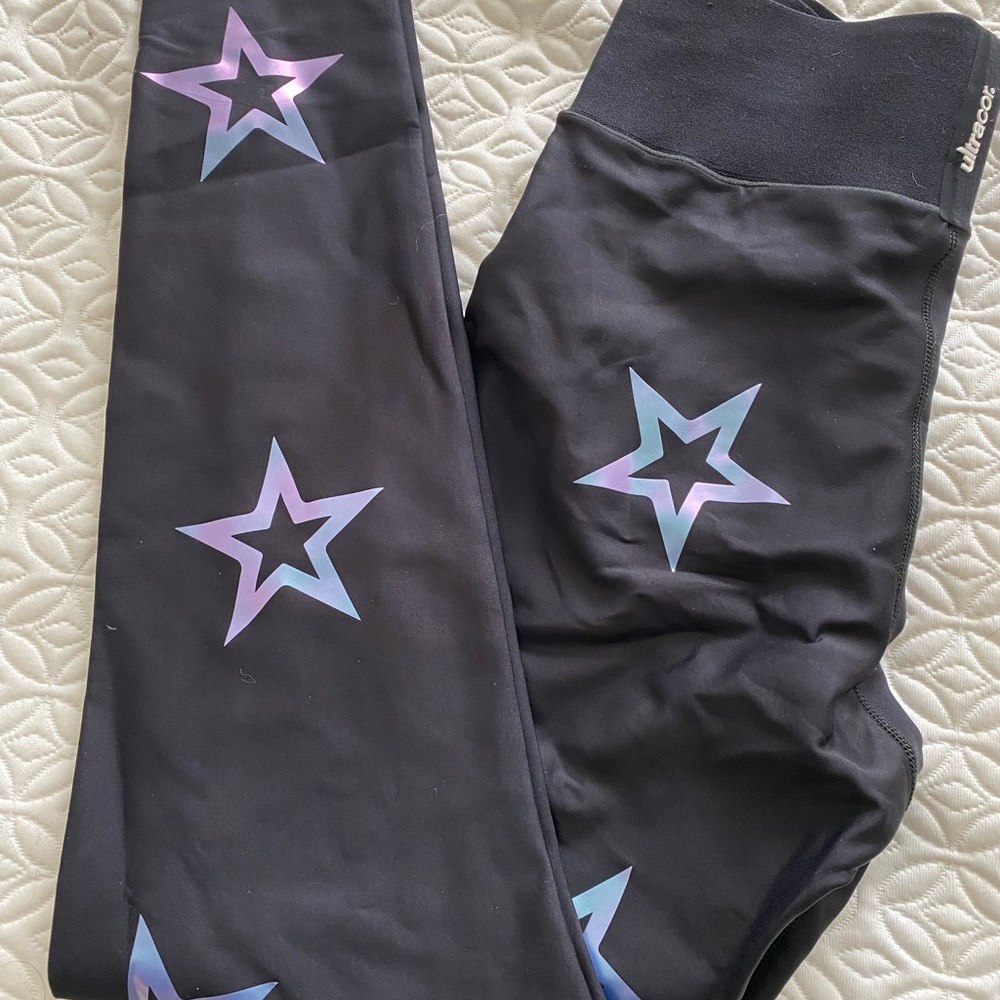 Black Legging with Iridescent Stars